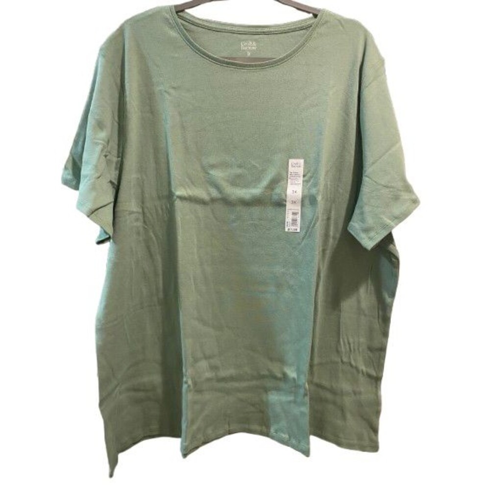 Women's 3X Classic Tee Croft & Barrow Cotton Short Sleeve Crewneck Pull-over